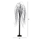 6’ Pre-Lit Halloween Black Willow Artificial Tree with 160 Orange & Purple LED Lights