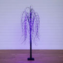 6’ Pre-Lit Halloween Black Willow Artificial Tree with 160 Orange & Purple LED Lights