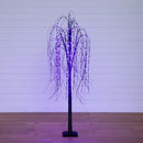 6’ Pre-Lit Halloween Black Willow Artificial Tree with 160 Orange & Purple LED Lights