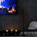 6’ Pre-Lit Halloween Black Willow Artificial Tree with 160 Orange & Purple LED Lights