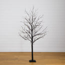 6’ Pre-Lit Halloween Deluxe Black Twig Artificial Tree with 156 Orange & Purple LED Lights