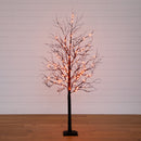 6’ Pre-Lit Halloween Deluxe Black Twig Artificial Tree with 156 Orange & Purple LED Lights