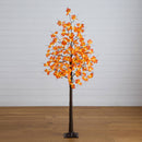 6' Pre-Lit Minimalist Autumn Maple Artificial Fall Tree with 120 Warm White LED Lights