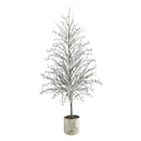 6’ Snowed Twig Artificial Christmas Tree in Decorative Planter