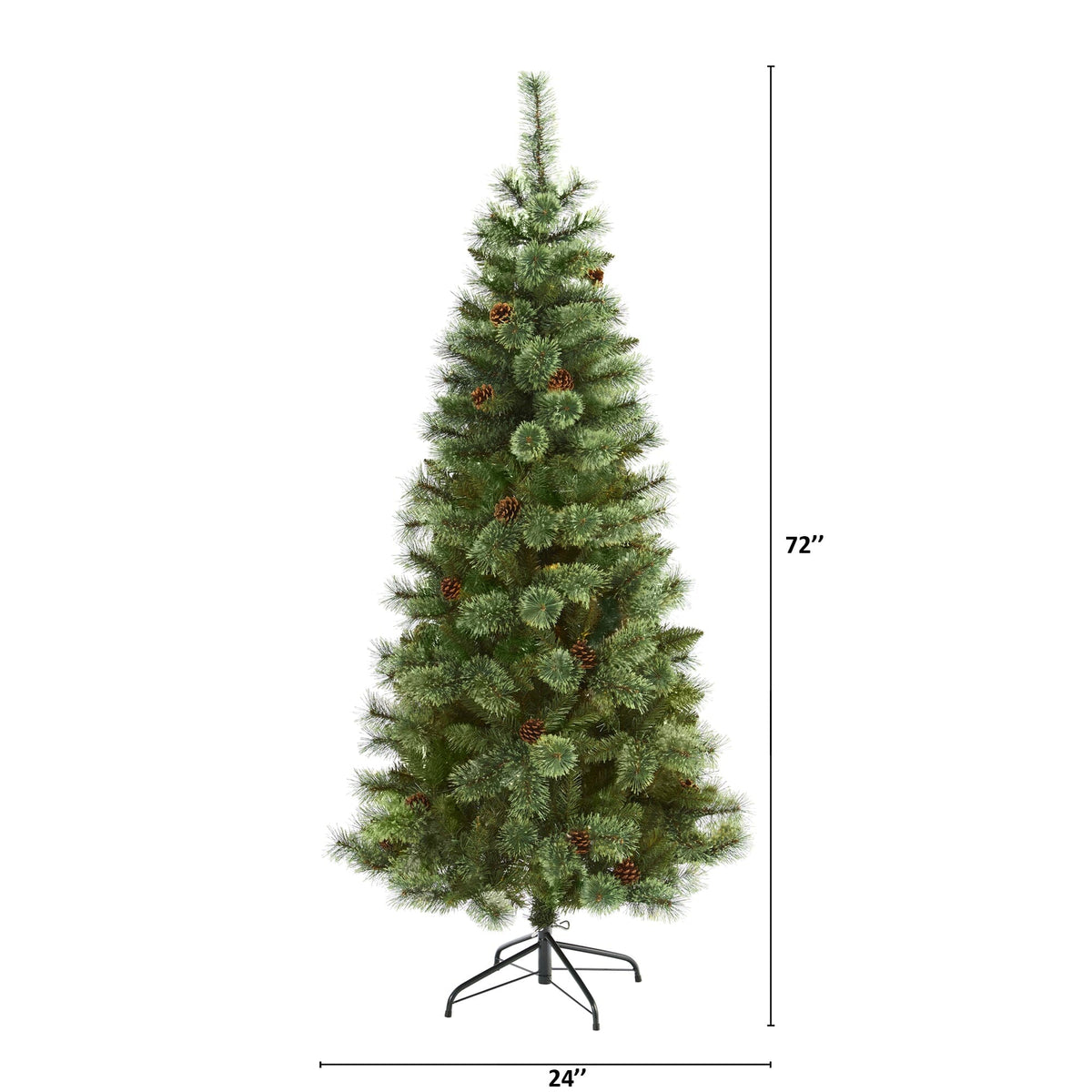 6’ White Mountain Pine Artificial Christmas Tree with 477 Bendable Branches, photo 2 of 6