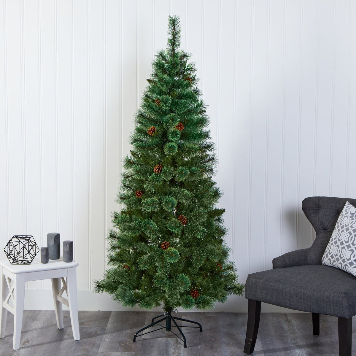 6’ White Mountain Pine Artificial Christmas Tree with 477 Bendable Branches, photo 6 of 6