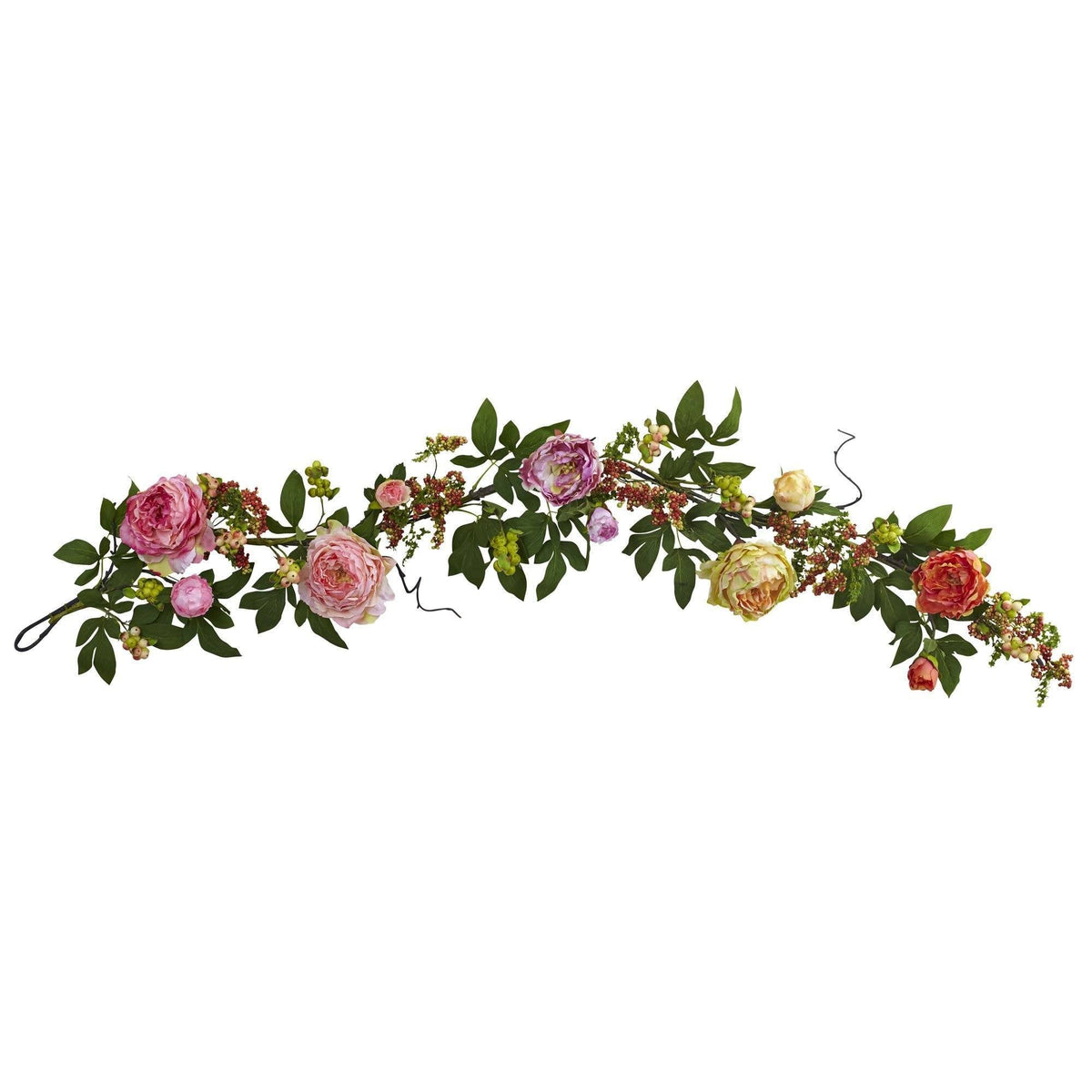 60'' Mixed Peony & Berry Garland, photo 2 of 2