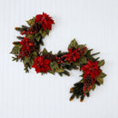 60" Poinsettia & Berry Garland