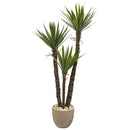 60” Yucca Artificial Tree in Sandstone Planter