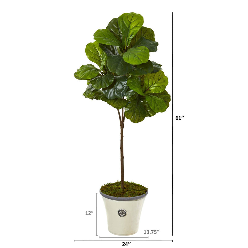 61” Fiddle Leaf Artificial Tree in Planter (Real Touch), photo 2 of 2