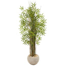 61” Grass Artificial Bamboo Plant in Sand Colored Planter