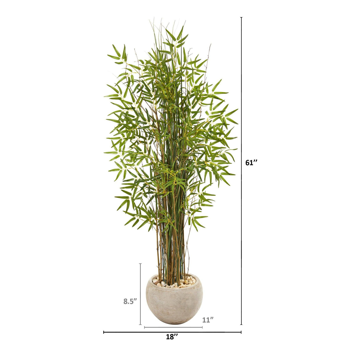 61” Grass Artificial Bamboo Plant in Sand Colored Planter, photo 2 of 2