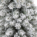 62” Flocked Pencil Artificial Christmas Tree with 200 Clear Lights and 318 Bendable Branches in Charcoal Urn