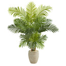 62” Hawaii Palm Artificial Tree in Sand Colored Planter