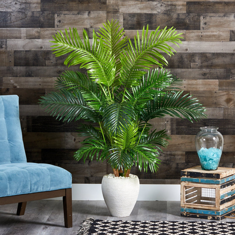 62” Hawaii Palm Artificial Tree in White Planter, photo 3 of 3