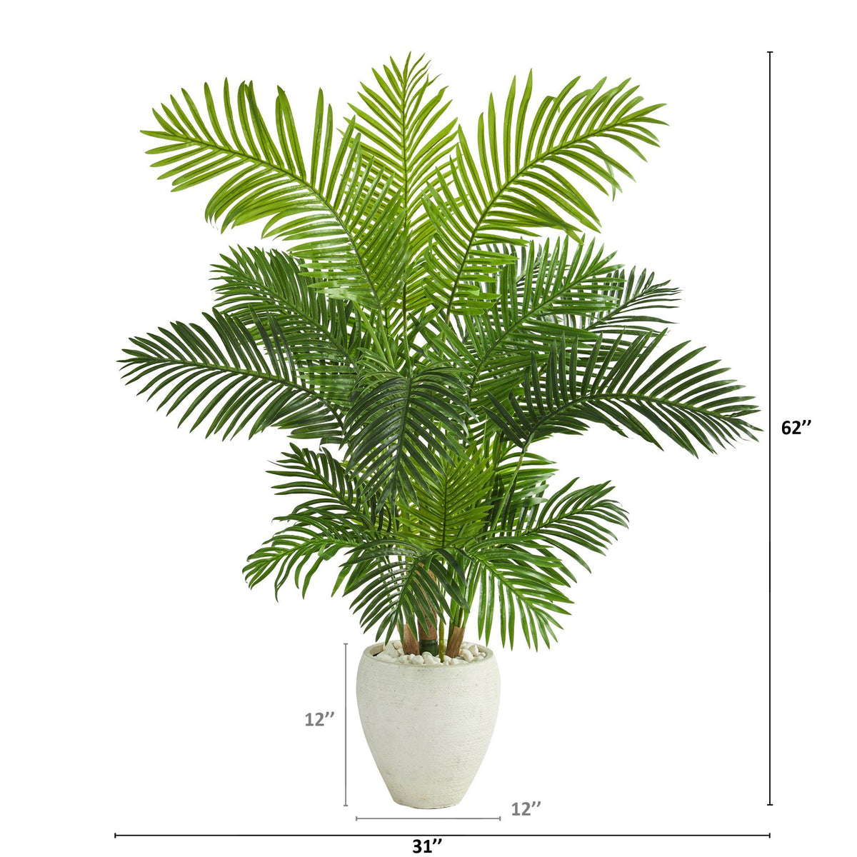 62” Hawaii Palm Artificial Tree in White Planter, photo 2 of 3