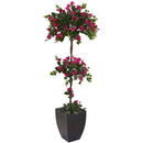 63” Bougainvillea Artificial Topiary Tree in Black Planter