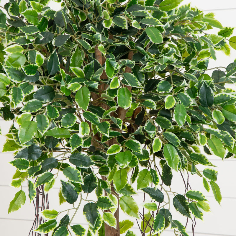 63” Elegant Ficus Artificial Tree in Sandstone Planter