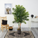 64” Areca Palm Artificial Tree in Ribbed Metal Planter (Real Touch)