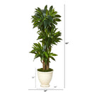 64” Corn Stalk Dracaena Artificial Plant in Urn Planter (Real Touch)