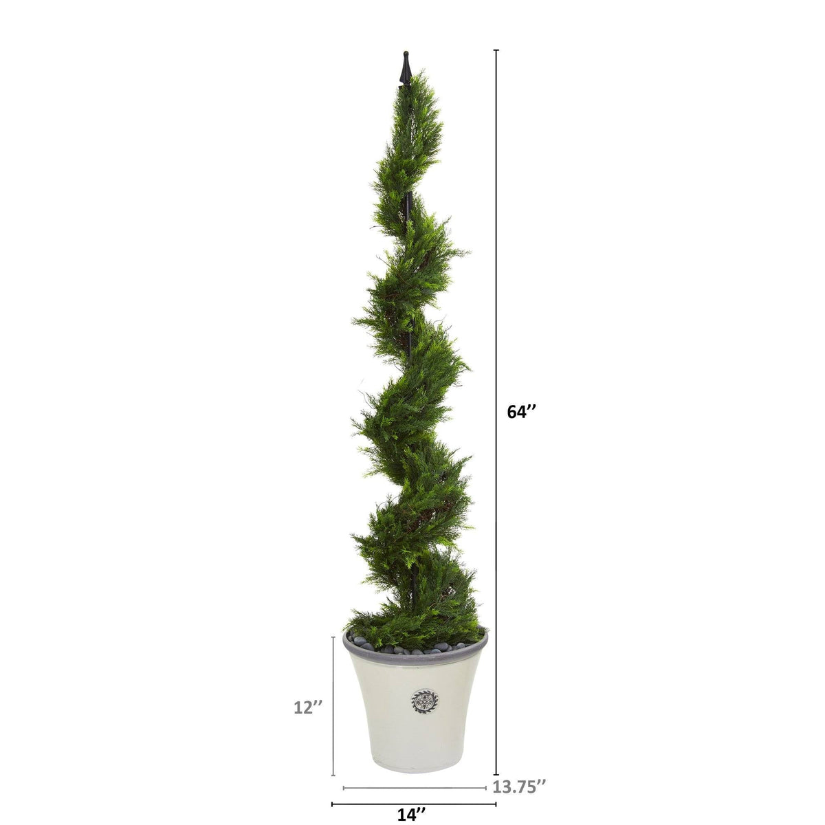 64” Cypress Artificial Spiral Tree in Decorative Planter, photo 2 of 2