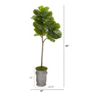 64” Fiddle Leaf Artificial Tree in Vintage Metal Planter