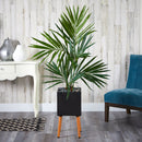 64” Kentia Artificial Palm Tree in Black Planter with Stand