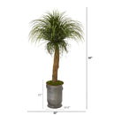 64” Pony Tail Palm Artificial Plant in Copper Trimmed Metal Planter