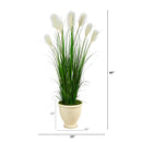 64” Wheat Plum Grass Artificial Plant in Urn Planter