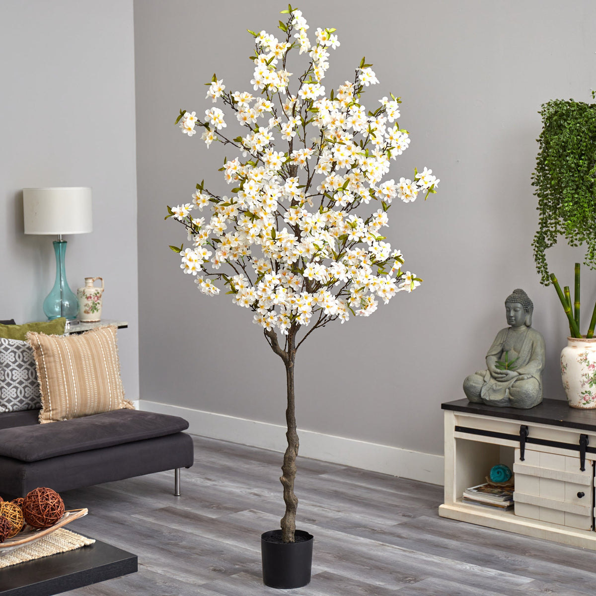 6.5’ Apple Flower Artificial Tree, photo 3 of 4