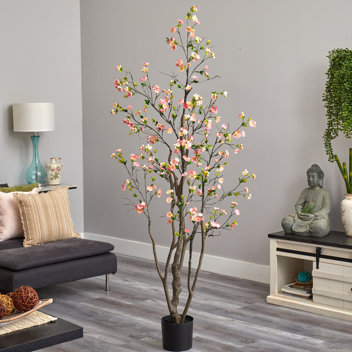 6.5’ Cherry Blossom Artificial Tree, photo 4 of 6