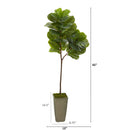 65” Fiddle Leaf Artificial Tree in Green Planter (Real Touch)