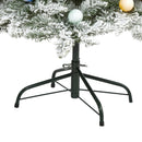 6.5' Flocked British Columbia Mountain Fir Artificial Christmas Tree with 75 Multi Color Globe Bulbs and 679 Bendable Branches