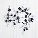 6.5' Pre-Lit Artificial Halloween Black Maple Garland with 48 Orange & Purple LED Lights