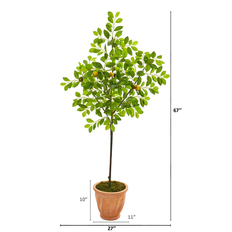 67” Lemon Artificial Tree in Terra-Cotta Planter, photo 2 of 2