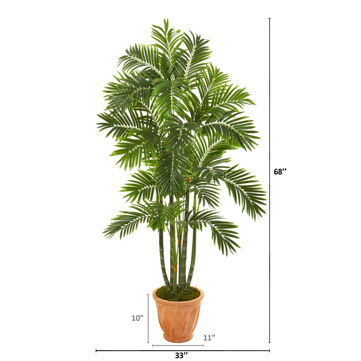 68” Areca Palm Artificial Tree in Orange Planter, photo 2 of 2