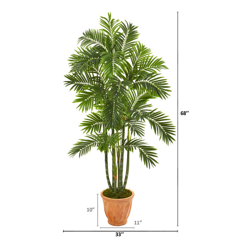 68” Areca Palm Artificial Tree in Orange Planter, photo 2 of 2