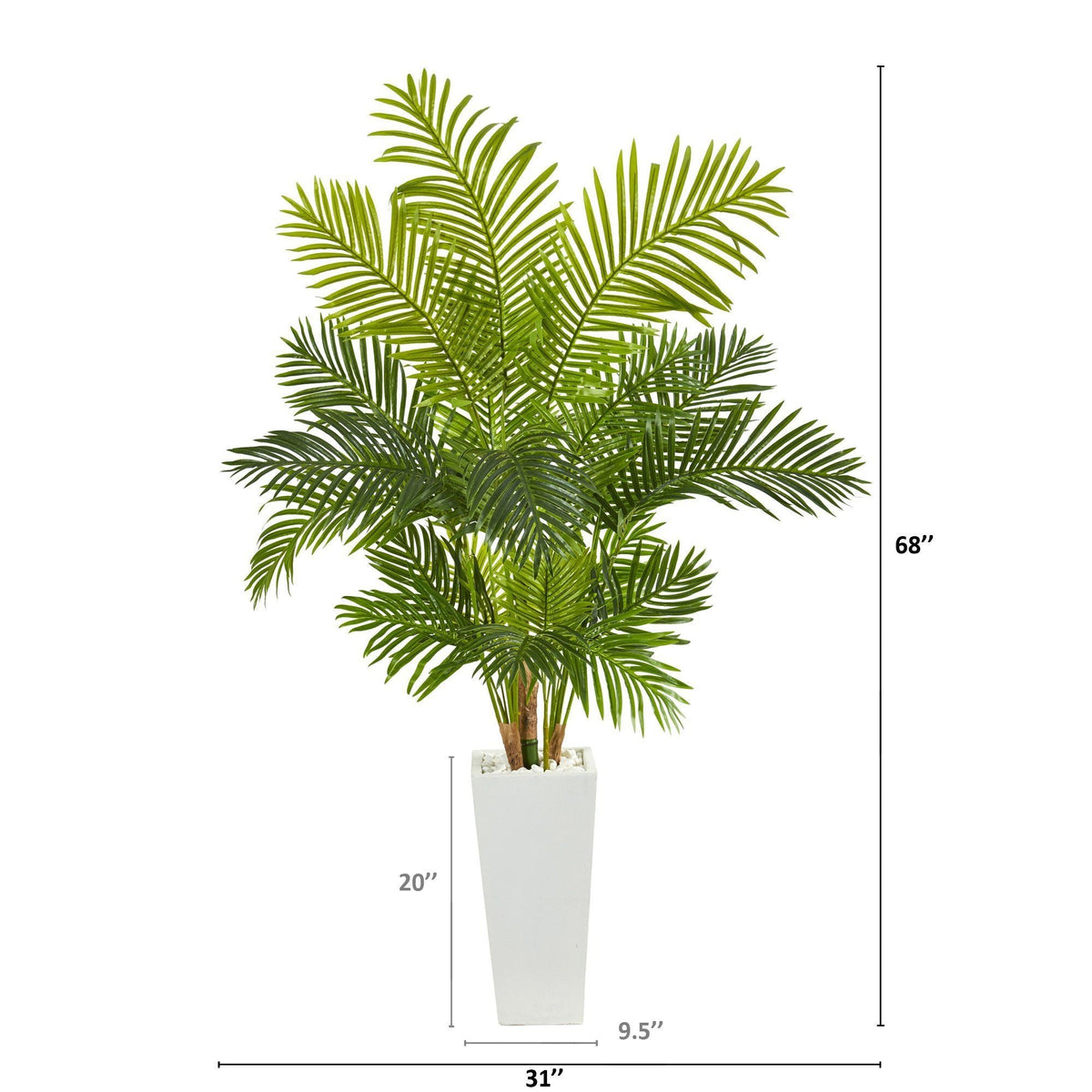 68” Hawaii Palm Artificial Tree in Tall White Planter, photo 2 of 2