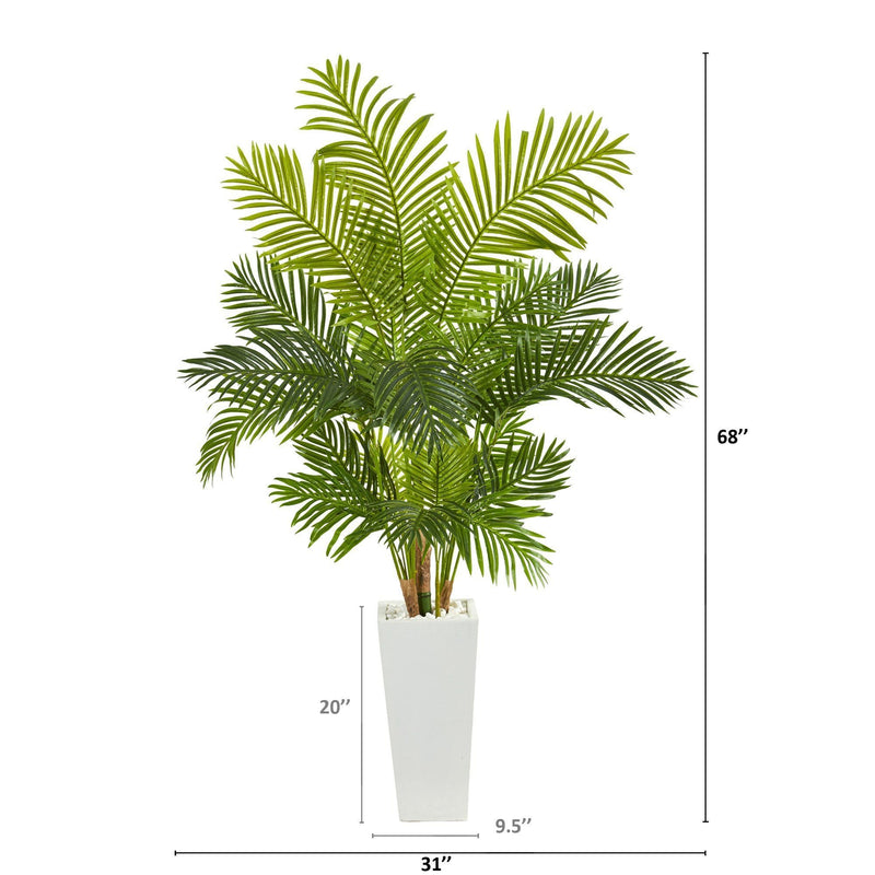 68” Hawaii Palm Artificial Tree in Tall White Planter, photo 2 of 2