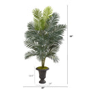 68” Paradise Palm Artificial Plant in Decorative Brown Urn
