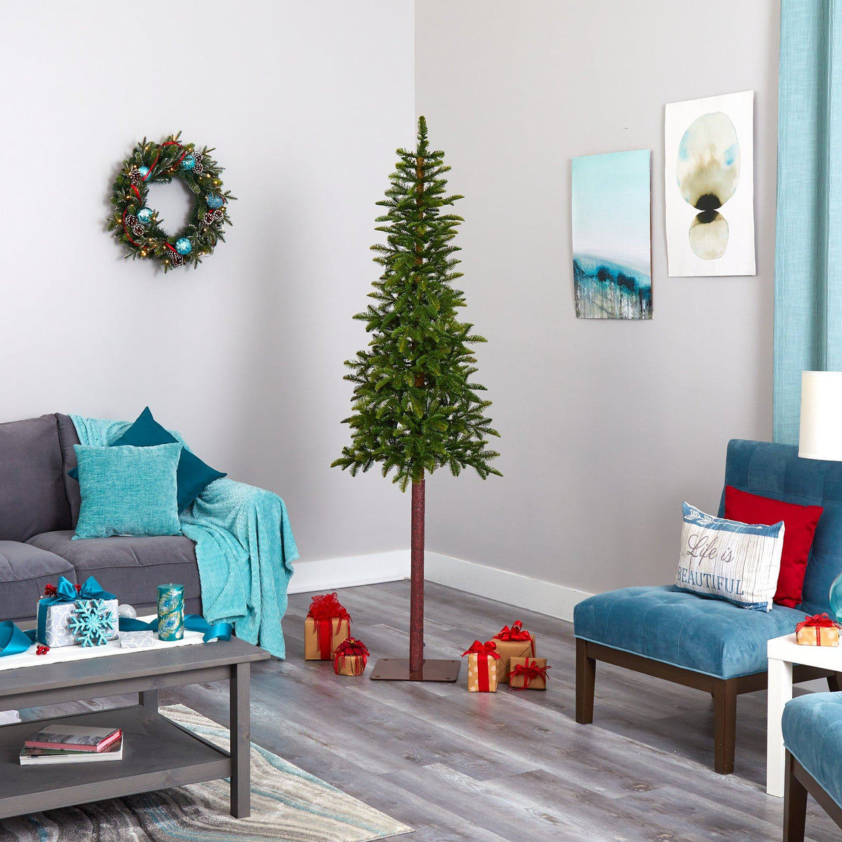 7’ Alaskan Alpine Artificial Christmas Tree with 150 Clear Microdot (Multifunction) LED Lights and 165 Bendable Branches, photo 6 of 8