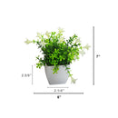 7” Artificial Mini Flowering Potted Plants - Set of 4