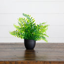 7” Artificial Mixed Botanical Plant in Black Square Pot - Set of 4