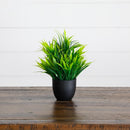 7” Artificial Mixed Botanical Plant in Black Square Pot - Set of 4