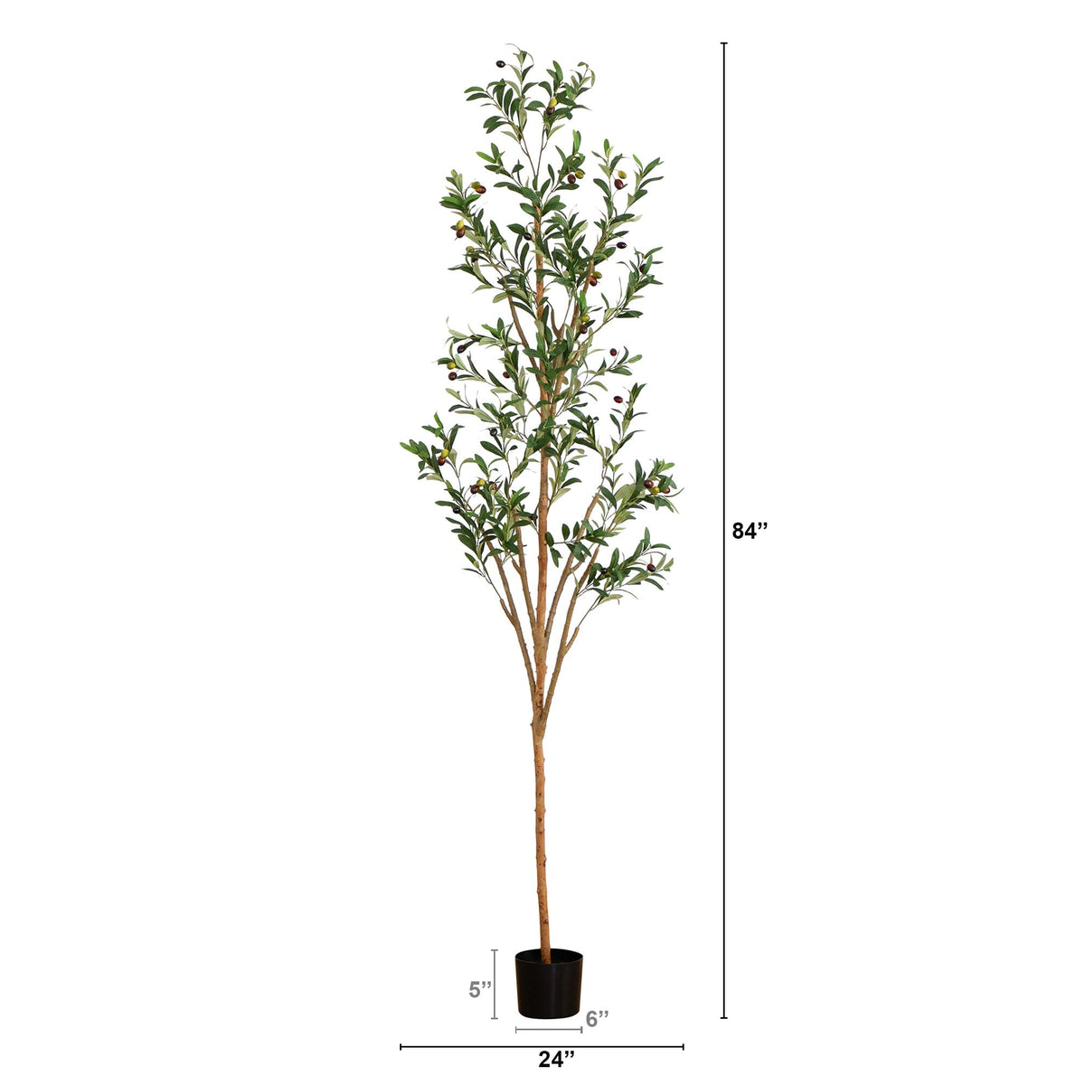 7' Artificial Olive Tree with Natural Trunk, photo 9 of 9