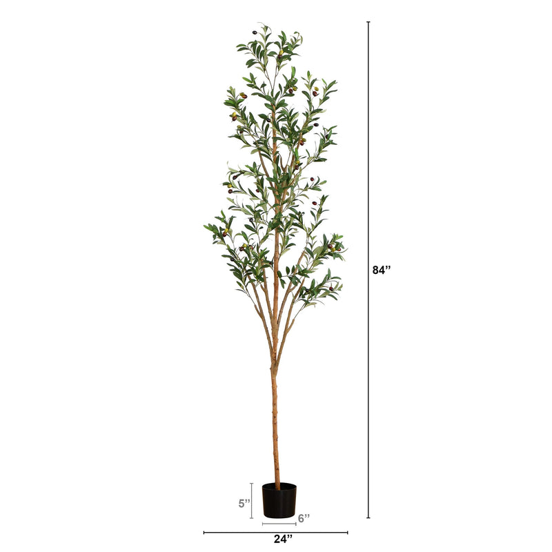 7' Artificial Olive Tree with Natural Trunk, photo 9 of 9