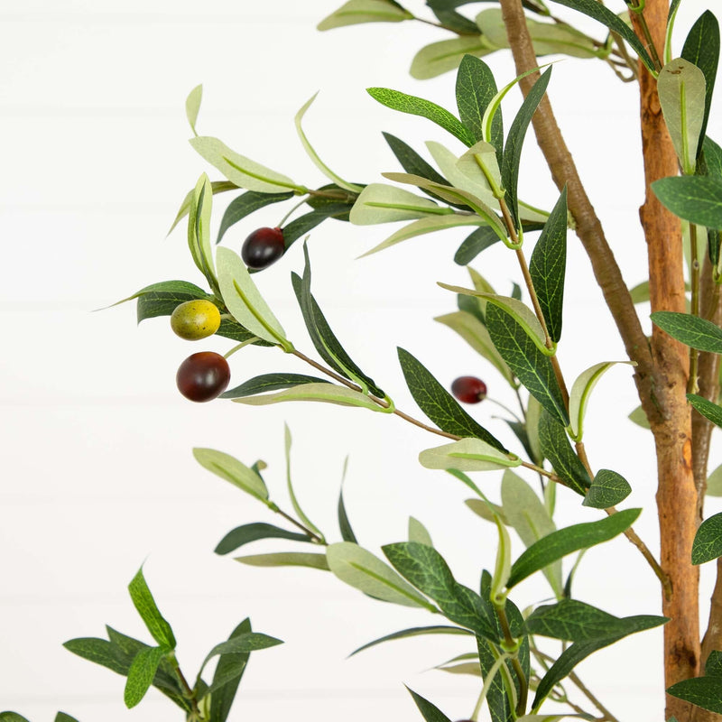 7' Artificial Olive Tree with Natural Trunk, photo 2 of 9