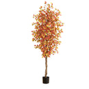 7’ Autumn Ficus Artificial Fall Tree