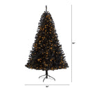 7’ Black Artificial Christmas Tree with 500 Clear LED Lights and 1428 Tips