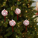 7” Candy Cane Lollipop Holiday Deluxe Christmas Shatterproof Ornament Set of 4